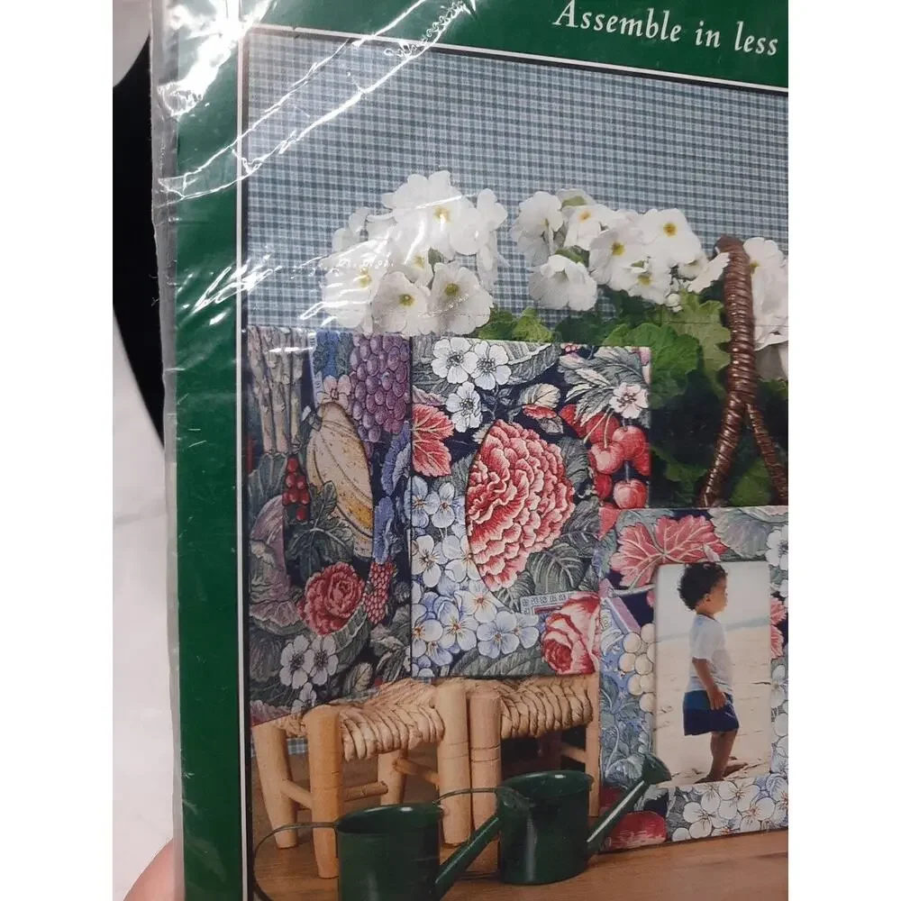 Vintage Concord House Frame Kits 5.25 x 7 Folding Frame Floral Veggie Pattern